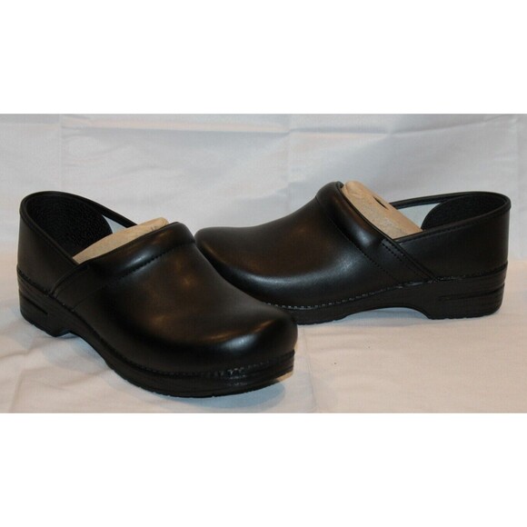 DANSKO MEN'S PROFESSIONAL SLIP-ON CLOGS ARCH SUPPORT 47 US 13.5-14 BLACK LEATHER - Picture 3 of 7